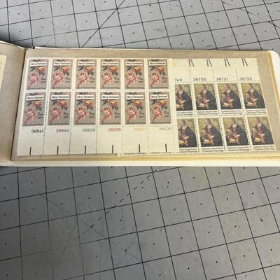 Stamp Book Collection Of Unused Postage Stamps Mostly .13 Cent Stamps