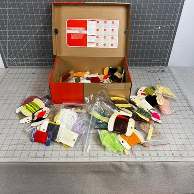 Shoe Box of Channel and Yarn 