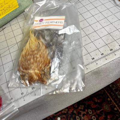 Box full of OLD FEATHERS 