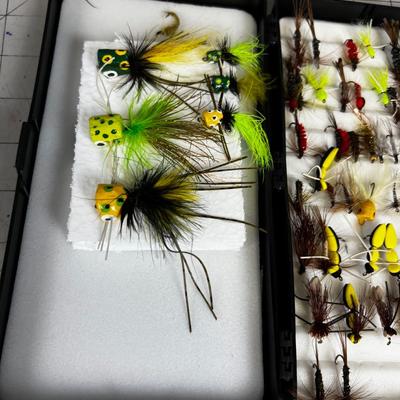Streamers, Poppers, Bug all Hand Tied in a case