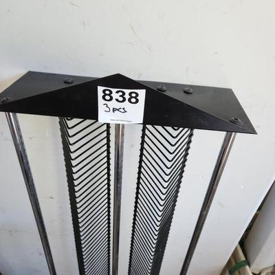 3 CD Dvd Metal Storage Racks