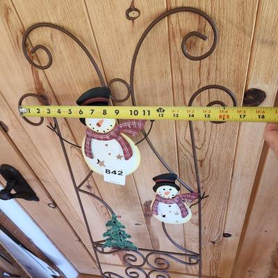 Indoor Outdoor Winter time Snowman Metal Decor