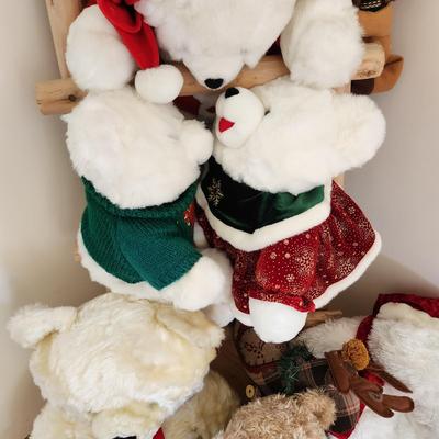 Large Lot of Plush Stuffed Teddy bears Millennium, Gund, Snowflake, Commonwealth + others