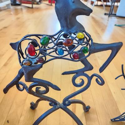 2 Metal Deer Candle Holders