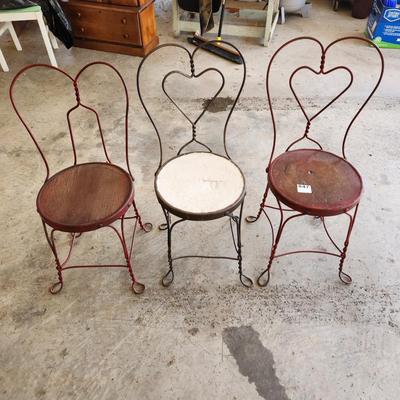 3 Ice Cream Parlor Wire Chairs