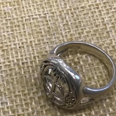 Sterling Silver  Scrolled Openwork Ring