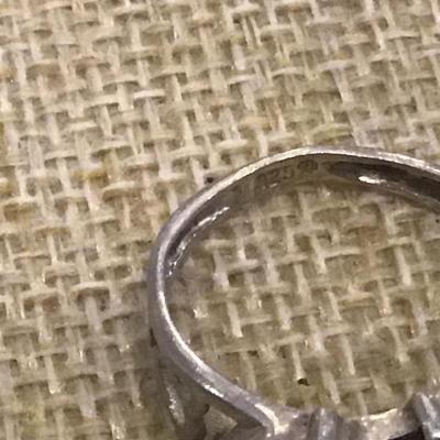 Sterling Silver Three Stone  Ring D