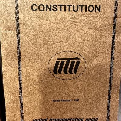 Vintage train schedule and constitution