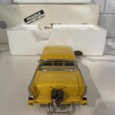 Danbury Mint 1957 Chevy Pro Street Hardtop Yellow Bel Air Diecast 1:24 Drag Car