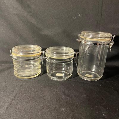 Ten Canisters With Flip Top Lids (K-MG)