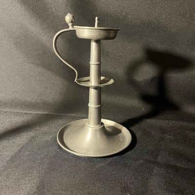 Pewter Candlesticks & Lamp (LR-MG)