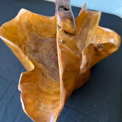 Hand Carved Burled Wood Bowl/Basket