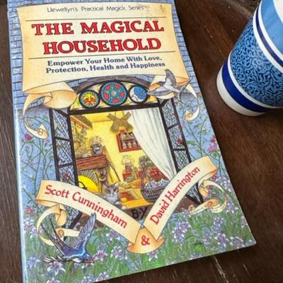 Blue striped mug and Magical Household