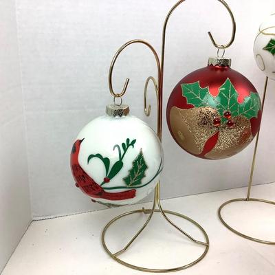 345 Large Christmas Ornaments Glitter Metallic 4"