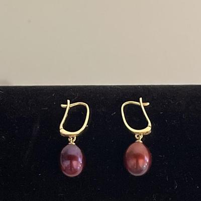 14KT Gold Pearl Earrings