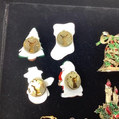366 Christmas Holiday Broaches Button Covers Earrings