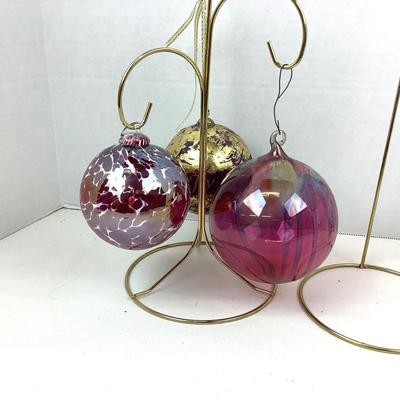 367 Handblown Glass Ornament Lot Purple