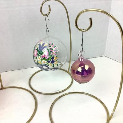 367 Handblown Glass Ornament Lot Purple