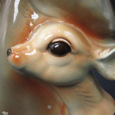 Vintage Royal Copley Deer Doe Fawn Ceramic Hand Painted Figurine Bust Statue