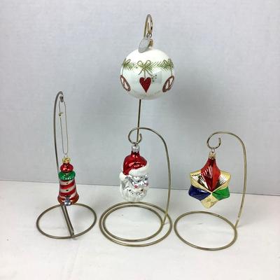 371 Handblown Glass Ornaments Germany Lighthouse Santa