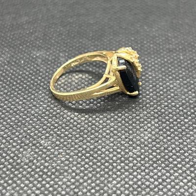 14KT Gold & Diamond & Onyx Ring