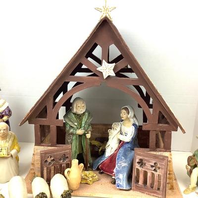 374 Nativity Scene Hand Sculpted Clay Figures by Virginia Perram