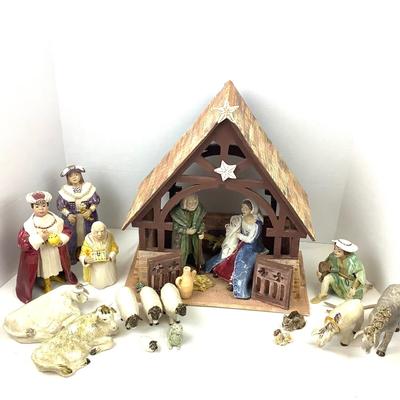 374 Nativity Scene Hand Sculpted Clay Figures by Virginia Perram