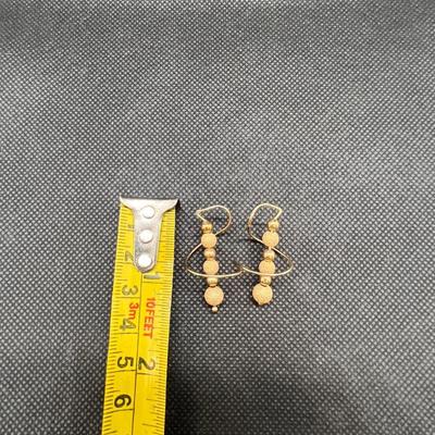 14KT GOLD Tapered Beads Polished Earspirals Earrings in Yellow Gold