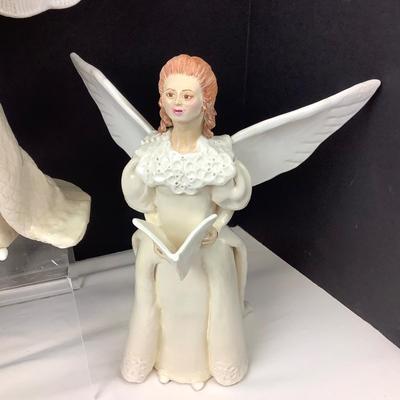 375 Large 12" Hand Sculptured Clay Musical Angels by Virginia Perram