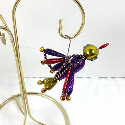 Lot 353 Vintage Multicolored Glass Beaded Bird/Butterfly Ornament