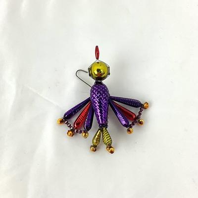 Lot 353 Vintage Multicolored Glass Beaded Bird/Butterfly Ornament