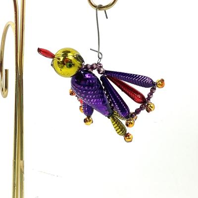 Lot 353 Vintage Multicolored Glass Beaded Bird/Butterfly Ornament