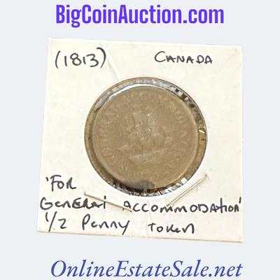 1813 CANADA â€˜FOR GENERAL ACCOMMODATION 1/2 PENNY TOKEN