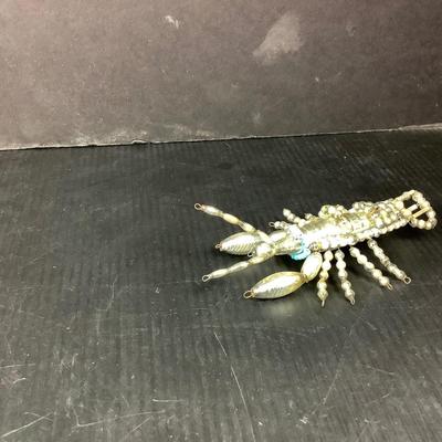 Lot 357. Vintage Silver Mercury Blown Glass Lobster Ornament
