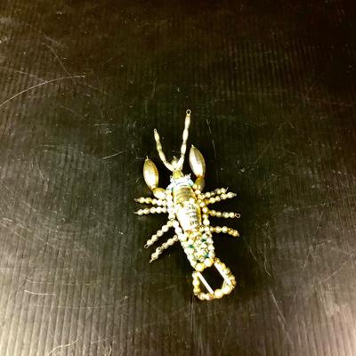 Lot 357. Vintage Silver Mercury Blown Glass Lobster Ornament