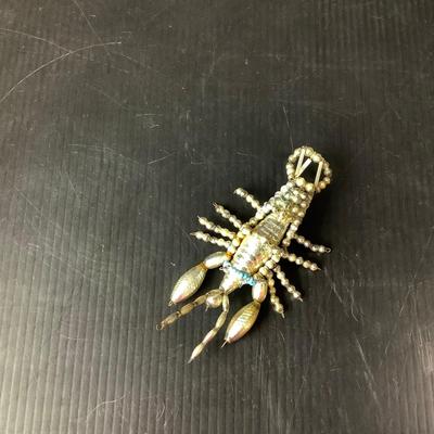 Lot 357. Vintage Silver Mercury Blown Glass Lobster Ornament