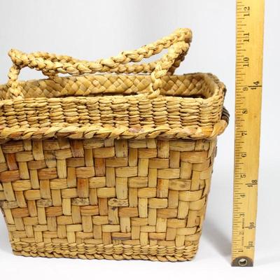 Weaved Picnic Wine Bottle Open Carrying Basket