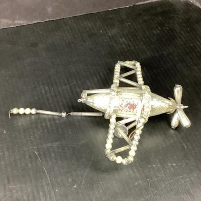 Lot 358 Vintage Gablonzer Mercury Glass Beads Christmas Ornament Airplane