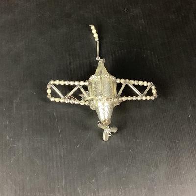 Lot 358 Vintage Gablonzer Mercury Glass Beads Christmas Ornament Airplane