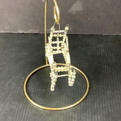 Lot 360 Vintage Mercury Glass Beaded Sleigh Christmas Ornament
