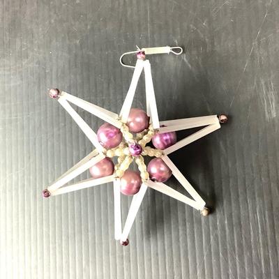 Lot 380 Vintage Gablonzer Blown Glass Beaded Star Christmas Ornament