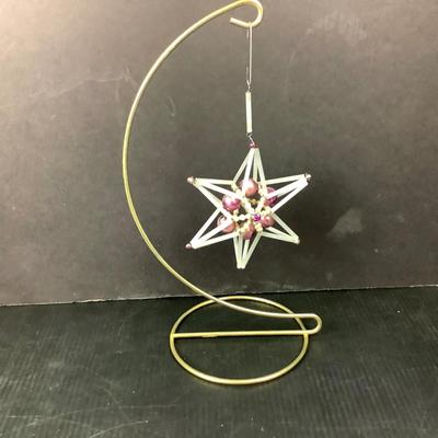 Lot 380 Vintage Gablonzer Blown Glass Beaded Star Christmas Ornament