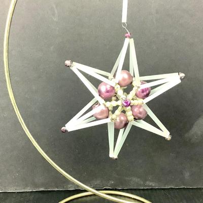 Lot 380 Vintage Gablonzer Blown Glass Beaded Star Christmas Ornament