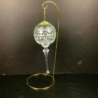 Lot 382. Clear Glass Tree-topper with Shades of Green Glitter & Hanging Ornament