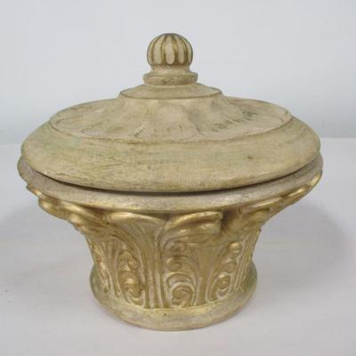 Vintage Jaru Harris Marcus Group Decorative Chalk Ware Pottery Bowl with Lid