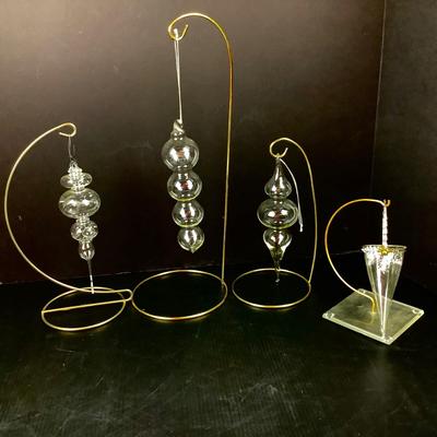 Lot 383 Lot of Vintage Clear Glass Ornaments ( 1 DANSK )