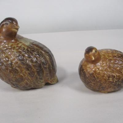 Pair Of Vintage Ceramic Brown Quails