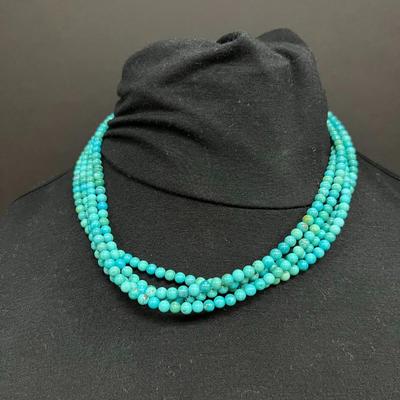 D TR 925  4 strand stone bead necklace