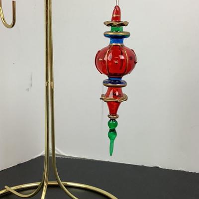 Lot 385 Lot of Three Hand Blown Glass Ornaments