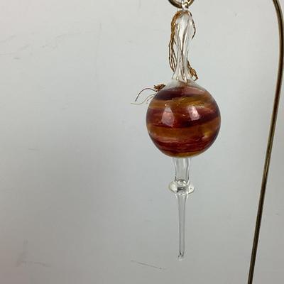 Lot 385 Lot of Three Hand Blown Glass Ornaments